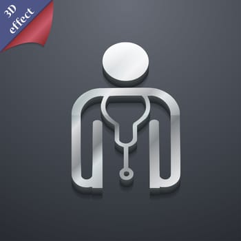 doctor icon symbol. 3D style. Trendy, modern design with space for your text illustration. Rastrized copy