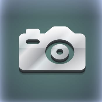 Photo Camera icon symbol. 3D style. Trendy, modern design with space for your text illustration. Raster version
