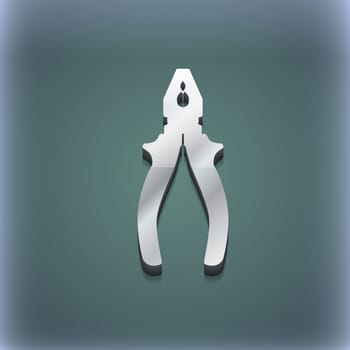 pliers icon symbol. 3D style. Trendy, modern design with space for your text illustration. Raster version