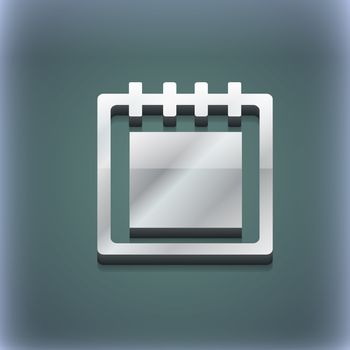 Notepad icon symbol. 3D style. Trendy, modern design with space for your text illustration. Raster version