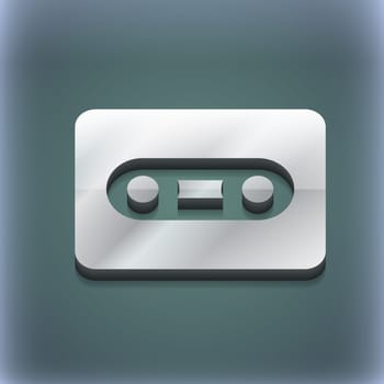 Cassette icon symbol. 3D style. Trendy, modern design with space for your text illustration. Raster version