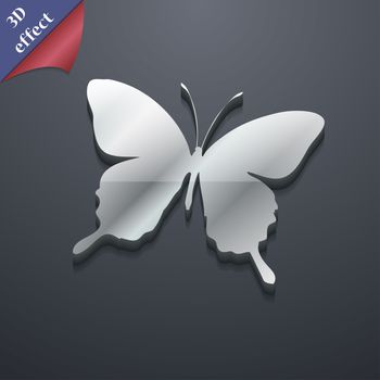 butterfly icon symbol. 3D style. Trendy, modern design with space for your text illustration. Rastrized copy