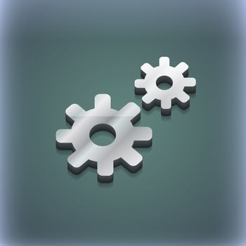 Cog settings, Cogwheel gear mechanism icon symbol. 3D style. Trendy, modern design with space for your text illustration. Raster version