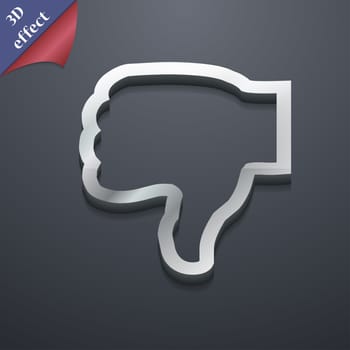 Dislike icon symbol. 3D style. Trendy, modern design with space for your text illustration. Rastrized copy
