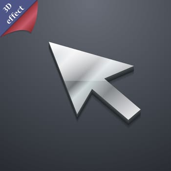 arrow cursor, computer mouse icon symbol. 3D style. Trendy, modern design with space for your text illustration. Rastrized copy
