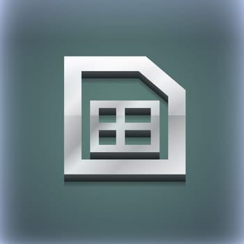  File document icon symbol. 3D style. Trendy, modern design with space for your text illustration. Raster version