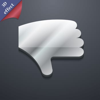 Dislike, Thumb down, Hand finger down icon symbol. 3D style. Trendy, modern design with space for your text illustration. Rastrized copy