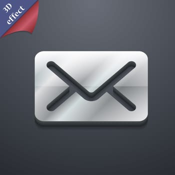 Mail, envelope, letter icon symbol. 3D style. Trendy, modern design with space for your text illustration. Rastrized copy