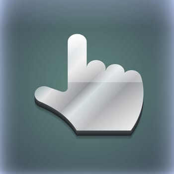 pointing hand icon symbol. 3D style. Trendy, modern design with space for your text illustration. Raster version