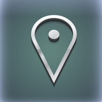 map poiner icon symbol. 3D style. Trendy, modern design with space for your text illustration. Raster version