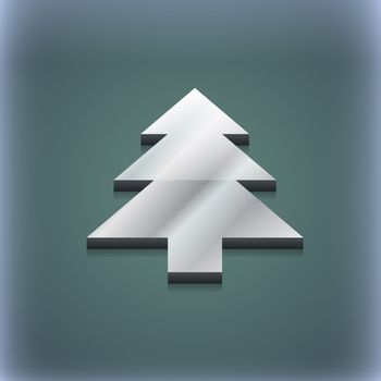 Christmas tree icon symbol. 3D style. Trendy, modern design with space for your text illustration. Raster version