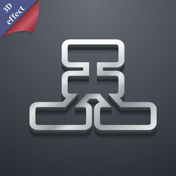 Network icon symbol. 3D style. Trendy, modern design with space for your text illustration. Rastrized copy