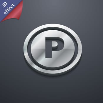 Car parking icon symbol. 3D style. Trendy, modern design with space for your text illustration. Rastrized copy