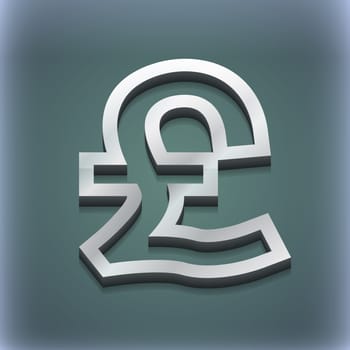 Pound Sterling icon symbol. 3D style. Trendy, modern design with space for your text illustration. Raster version