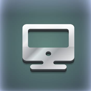 monitor icon symbol. 3D style. Trendy, modern design with space for your text illustration. Raster version
