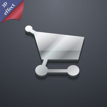 Shopping basket icon symbol. 3D style. Trendy, modern design with space for your text illustration. Rastrized copy