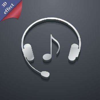 headsets icon symbol. 3D style. Trendy, modern design with space for your text illustration. Raster version