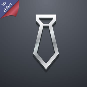 Tie icon symbol. 3D style. Trendy, modern design with space for your text illustration. Rastrized copy