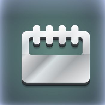 Notepad, calendar icon symbol. 3D style. Trendy, modern design with space for your text illustration. Raster version