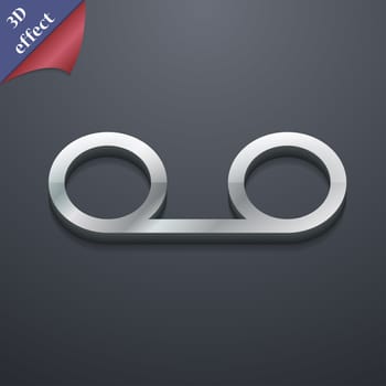 audio cassette icon symbol. 3D style. Trendy, modern design with space for your text illustration. Rastrized copy