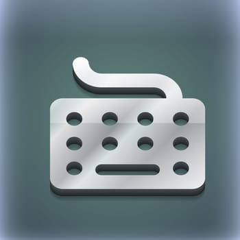 keyboard icon symbol. 3D style. Trendy, modern design with space for your text illustration. Raster version