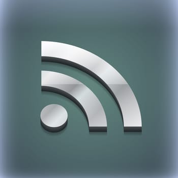 RSS feed icon symbol. 3D style. Trendy, modern design with space for your text illustration. Raster version