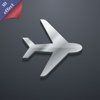 Plane icon symbol. 3D style. Trendy, modern design with space for your text illustration. Rastrized copy