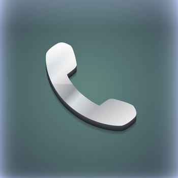 Phone, Support, Call center icon symbol. 3D style. Trendy, modern design with space for your text illustration. Raster version