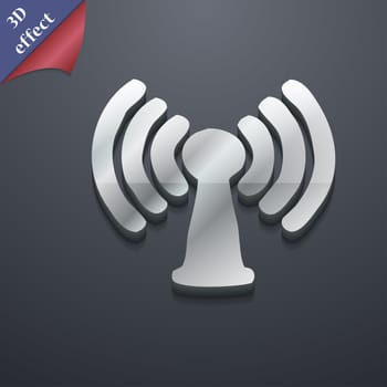 Wi-fi, internet icon symbol. 3D style. Trendy, modern design with space for your text illustration. Rastrized copy