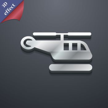 helicopter icon symbol. 3D style. Trendy, modern design with space for your text illustration. Rastrized copy