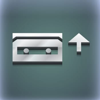 audio cassette icon symbol. 3D style. Trendy, modern design with space for your text illustration. Raster version