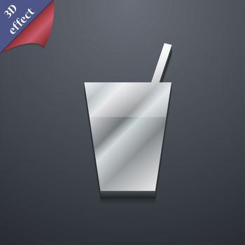 cocktail icon symbol. 3D style. Trendy, modern design with space for your text illustration. Rastrized copy