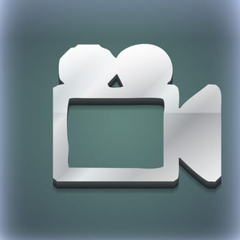 camcorder icon symbol. 3D style. Trendy, modern design with space for your text illustration. Raster version