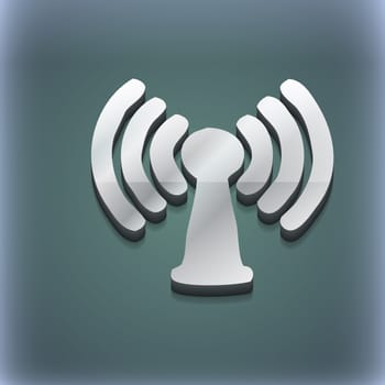 Wi-fi, internet icon symbol. 3D style. Trendy, modern design with space for your text illustration. Raster version