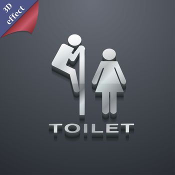 toilet icon symbol. 3D style. Trendy, modern design with space for your text illustration. Rastrized copy