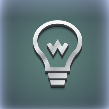 Light bulb icon symbol. 3D style. Trendy, modern design with space for your text illustration. Raster version