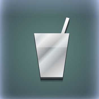 cocktail icon symbol. 3D style. Trendy, modern design with space for your text illustration. Raster version
