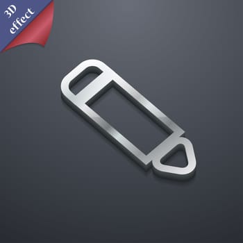 Pen icon symbol. 3D style. Trendy, modern design with space for your text illustration. Rastrized copy