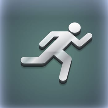 running man icon symbol. 3D style. Trendy, modern design with space for your text illustration. Raster version