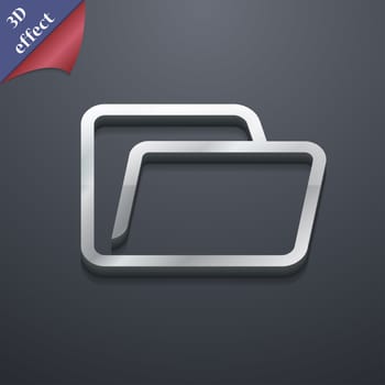 Folder icon symbol. 3D style. Trendy, modern design with space for your text illustration. Rastrized copy