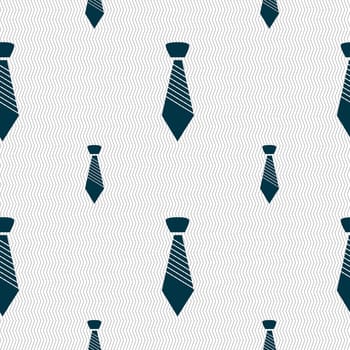 Tie sign icon. Business clothes symbol. Seamless pattern with geometric texture. illustration