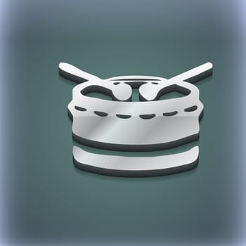 drum icon symbol. 3D style. Trendy, modern design with space for your text illustration. Raster version