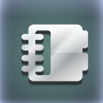 Notepad, calendar icon symbol. 3D style. Trendy, modern design with space for your text illustration. Raster version