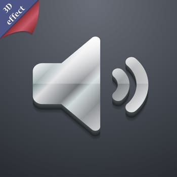 Speaker volume, Sound icon symbol. 3D style. Trendy, modern design with space for your text illustration. Rastrized copy