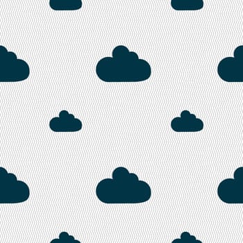 Cloud sign icon. Data storage symbol. Seamless pattern with geometric texture. illustration