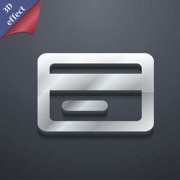 credit card icon symbol. 3D style. Trendy, modern design with space for your text illustration. Rastrized copy