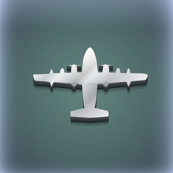 aircraft icon symbol. 3D style. Trendy, modern design with space for your text illustration. Raster version