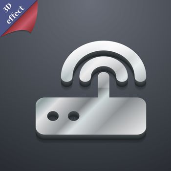 Wi fi router icon symbol. 3D style. Trendy, modern design with space for your text illustration. Rastrized copy