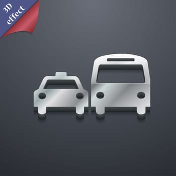 taxi icon symbol. 3D style. Trendy, modern design with space for your text illustration. Rastrized copy