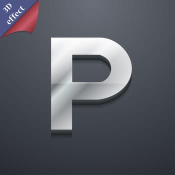 parking icon symbol. 3D style. Trendy, modern design with space for your text illustration. Rastrized copy